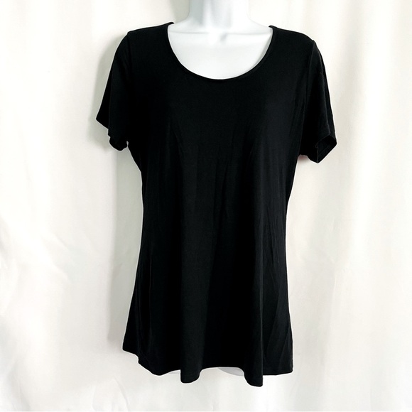 Black Shirt with Crochet Corset Tie Back - Picture 2 of 5